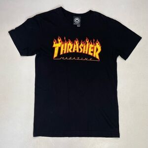 Thrasher Magazine Flames Graphic T-shirt Women XS Black Short Sleeve